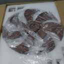 LEDIARY 20" Caged Ceiling Fan with Light and Remote, Low Profile Flush Mount Fandelier, Black Gold Bladeless Enclosed Small Fan Lights Ceiling Fixtures, Rustic Farmhouse Style for Bedroom, Outdoor