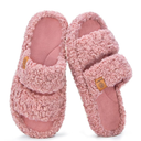 EverFoams Womens Fuzzy Open-toe Slippers Soft Comfy Memory Foam Indoor House Shoes, Size 11-12