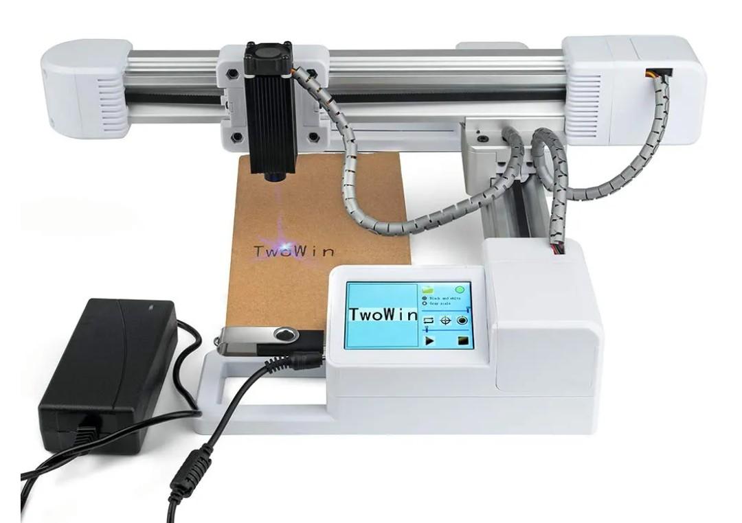 7000mW Off-line Laser Engraving Machine, USB Mini Desktop Laser Engraver Printer, Carver Size 155x175mm, High Speed Laser Engraving Cutter for Stainless Steel, Painted Metal Surface, Wood, Plastic
