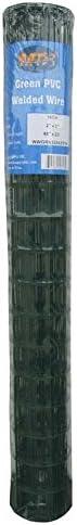 Green PVC Coated Welded Wire Mesh Garden Economy Fence 48 Inch x 25 Foot-3 Inch x 2 Inch 16GA