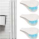 Magnetic Silicone Shower Curtain Clips for Liner, Self Adhesive Windproof Splash Holders Prevent Water Splashing Out Keep Curtain Liner Closed to Wall Shower Curtains Keeper for Home 3 Packs