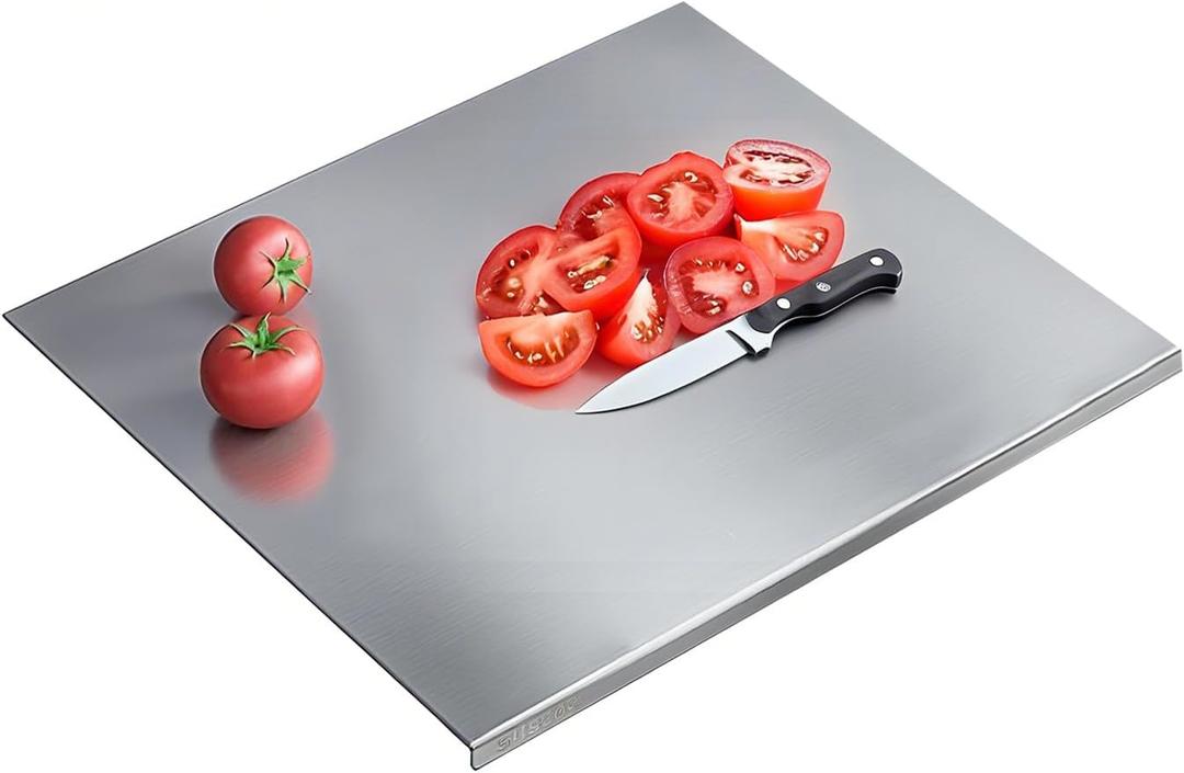 304 Stainless Steel Cutting Board – Stainless Steel Kitchen Chopping Boards Non-Slip, Dishwasher Safe – Ideal for Meat, Vegetables, Fruits, Bread & Baking – Commercial & Home Use (23.6 * 19.6in)