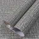 WADILE Grasscloth Peel and Stick Wallpaper 15.7in x 78.7in, Textured Contact Paper for Cabinets, Faux Linen Wall Paper Pull and Stick, Fabric Vinyl Wallpaper Self Adhesive Dark Gray