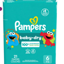 Pampers Diapers - Baby Dry - Size 1, 44 Count, Absorbent Disposable Infant Diaper 