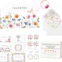 60 Embossed Thank You Cards With Envelopes,6 Elegant Floral Designs, 4x6Bulk Thank You Card Set-Thank You Notes&Stickers For All Occasions,Weddings, Business & Baby Showers