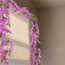 CISDUEO 2 Pcs Wisteria Hanging Flowers Wisteria Flowers Vine Garland Wedding Arch Decoration Purple Red Artificial Wisteria Vines Hanging Flower Vines Silk for Party Garden Home Table Backdrop 7 Feeto