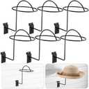 Zonon 6 Pcs Hat Display for Slatwall, Metal Hat Helmet Rack Wire Headwear Display Rack Retail Store Display Shelves Organizer Gridwall Hat Rack Slatwall Accessories for Home Retail Store Display