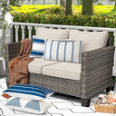 OTOSTAR Set of 4 Waterproof Throw Pillow Covers 12x20 Inch Farmhouse Geometric Square Pillow Cases for Couch Patio Furniture Balcony Garden Outdoor Decoration（Geometry70Navy Blue）Pack of 2