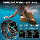 GPS Smart Watch for Men (Answer/Make Calls), 2.01'' Military Rugged Smartwatches for Android iPhone Fitness Tracker with Compass/10 Days Battery/Heart Rate/Sleep/100+ Sport Modes(2 Straps)