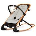 Dream On Me Rock On Me 2-in-1 Baby Rocker and Stationary Seat, Adjustable Recline, Gentle Music & Vibration, 3-Point Safety Harness, Detachable Toy Bar, Folds Compact for Travel Black & Grey