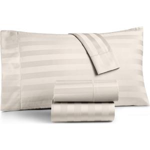 Charter Club Damask Stripe King 4-Pc Sheet Set, 550 Thread Count Pure Supima Cotton (Ivory)