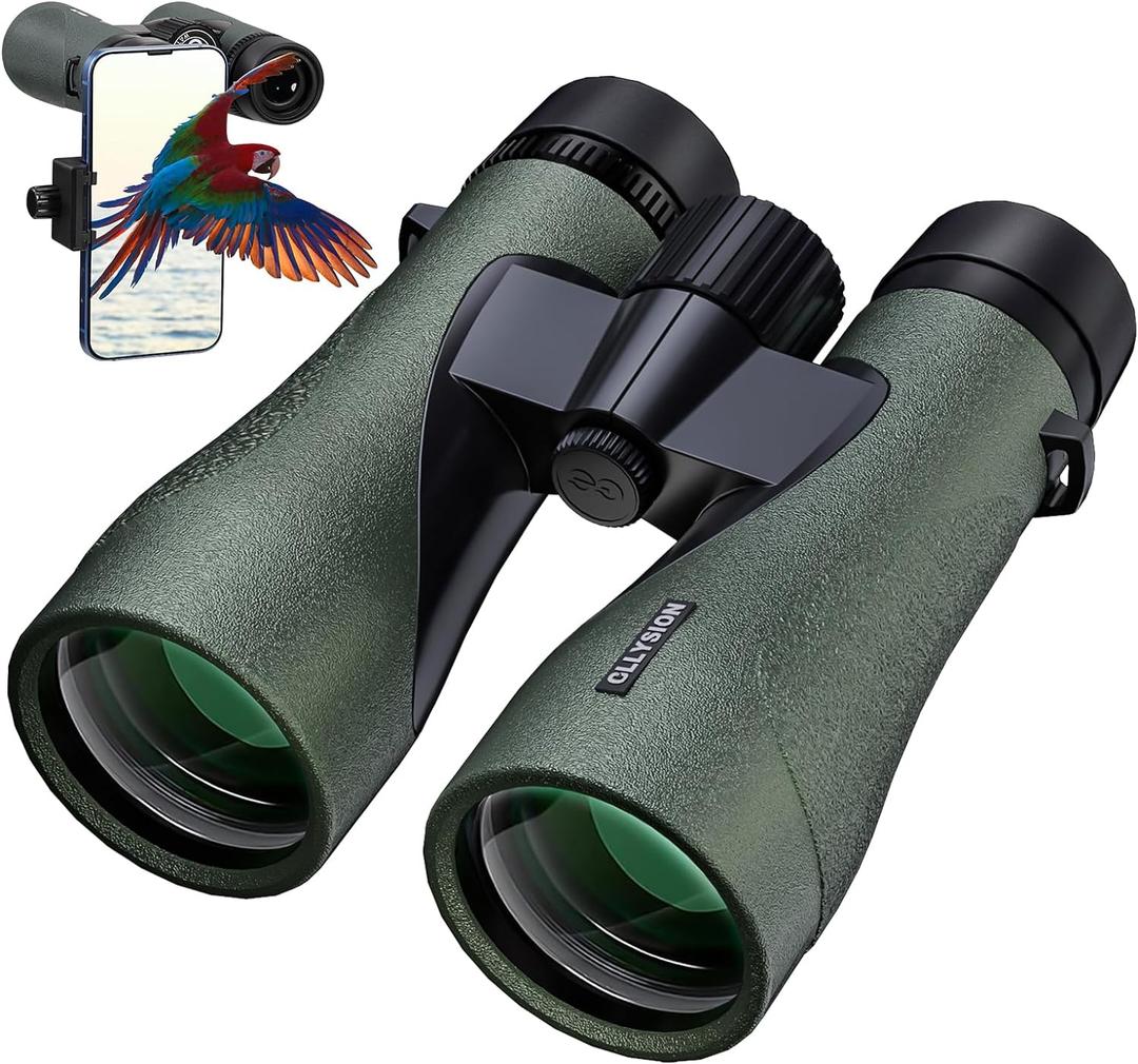 12X50 Professional HD Binoculars for Adults with Phone Adapter, High Power Binoculars with BaK4 prisms, Super Bright Lightweight & Waterproof Binocular Perfect for Bird Watching, Hunting, Stargazing