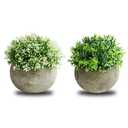 THE BLOOM TIMES 2 Pcs Fake Plants for Bathroom/Home Office Decor, Small Artificial Faux Greenery for House Decorations (Potted Plants)