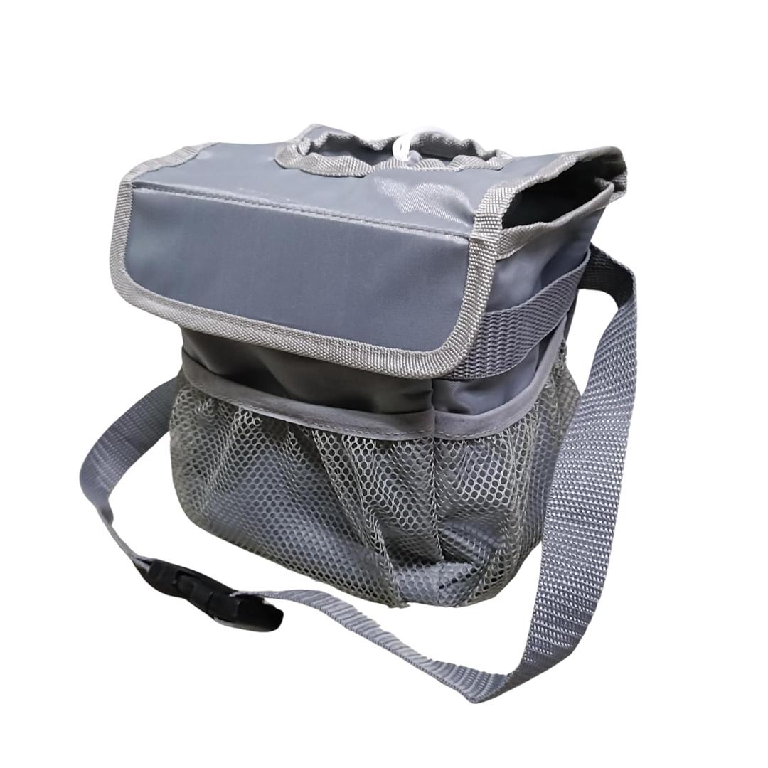 Car Trash Can Waterproof Vehicle Garbage Bin, Leakproof Anti Slip Floor Mat Clip Trash Bag Holder for Car, Truck, SUV, Van Portable Auto Trash Container with Stability Clips (Gray with Cover, Small)