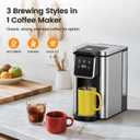 Horavie Single Serve Coffee Maker for K-Cup Pod and Grounds, Hot & Iced Coffee Maker, Strong Button Feature, 6 to 14oz Brew Sizes, 50oz Removable Tank, Up to 6.5 Inch Mug, Stainless Steel, Black