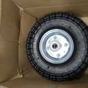 (2 Pack) RRQ 10 Inch Pneumatic Wheel 4.10/3.50-4 Tire, 10" Pneumatic Wheels with 5/8" Bearings,2.2" Offset Hub for Garden Cart, Hand Truck, Lawn Cart, Mower