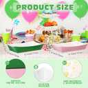 Blushtier 50 Pcs Green and Pink Party Decoration Pink and Green Food Trays Deli Paper Disposable Food Boats for Witch Easter Princess Themed Birthday Party Supplies, Serving 50 Guests