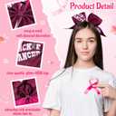 CN 8PCS 7" Breast Cancer Awareness Large Cheer Bows,Hot Pink Ribbon Cheerleading Bows Ponytail Holder for Girls, Glitter Cheer Hair Bows with Elastic Hair Tie for Competition (Pattern B)