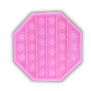 Pink Glow in the Dark Pop it Fidget Toy - Octagon Shaped Bubble Popper