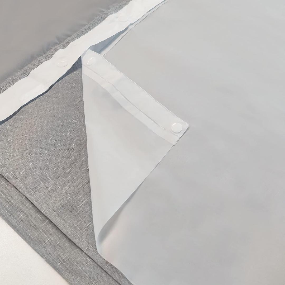 River Dream Waterproof PEVA Snap-in Shower Curtain Liner Replacement: Removable to Attach, Frost, 70x78