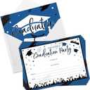 Yisong 30 Pcs Graduation Party Invitations Graduation Invite Cards with Envelopes Grad Announcement Cards for College High School University Grad Celebration Announcement Grad Party(Blue Black)