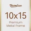 Heimlove 10x15 Aluminum Picture Frame, Metal Picture Frame Wall Mounting Horizontally or Vertically, Photo frame with Tempered Glass - Poster Frame Simple and Elegant Decor for Wall - 1 Pack - Gold