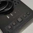 JACKYLED Alarm Clock with 4 USB Chargers Power Strip 3 Outlets 1700J Surge Protector Nightstand Dimmable Digital Clock with Dual Alarm and Snooze Function for Bedroom, Full Screen LED Display (Black)