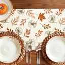 3 x Artscope Pumpkins Maple Leaves Fall Table Runner,Thanksgiving Holiday Kitchen Dining Table Decoration for Fall Home Decor 13x60 Inch - Orange