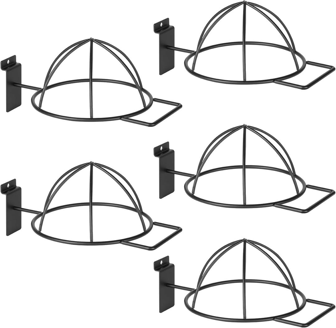 Slatwall Hat Holder, Metal Wire Hat Display Rack for Slat BoardSlatwall Accessories Hat Hook for Retail Display and Home Organization (5)