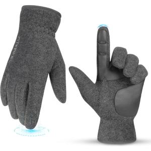 6 x ATERCEL Winter Gloves for Men & Women - Thermal Gloves for Cold Weather, Snow & Running/Biking with Touchscreen Fingers (Gray, S)