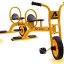 Kids Tandem Tricycles for 3-5 Year olds, Preschool Pedal Trike for Group Yard Play, Sturdy Metal Frame,Solid Rubber Tires, Ideal for Outdoor Daycare Playground Kindergarten Joyride