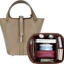 SMART DK Purse Organizer Insert for Handbags,Felt Bag Organizers Fit Picotin 18/22/26 Bags (Brown, P22)