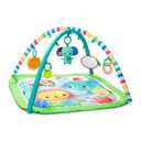 Bright Starts Wild Wiggles Baby Activity Gym & Play Mat with FoldingToy bar, Newborn and up - Green, 18.0" x 31.0" x 31.0"