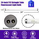 Konideke T12 Fluorescent Tube Light Bulb 20 Watt Daylight, F20T12/D Replacement for 79042 F20T12/SUN/ECO F20T12/D/ECO 273284 F20T12/D/ALTO 1100 Lumen G13 Base, 24 Inch 4 Count