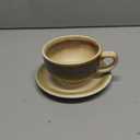 Vintage Design 12 oz Ceramic Latte Art Cappuccino Barista Cup with Saucer (Brown)