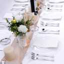 Bestluck 50PCS Clear Plastic Plates, Disposable Dinnerware for 25 Guests, Include 10.25 inch & 7.5 inch Dinner & Dessert Plates for Party, Wedding and Graduation