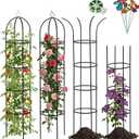 100% Metal 6.6 Ft Tower Obelisk Garden Trellis,2 Pack Plant Support for Climbing Plants Rose Bush Round Trellis for Pots Rustproof Metal Plant Flower Trellises for Clematis Vine Jasmine Outdoor Indoor