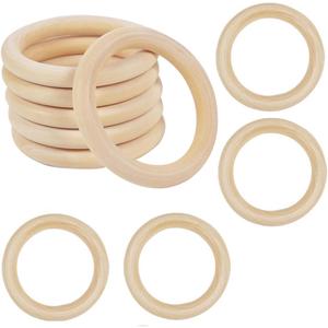 4 Inch Wooden Rings for Craft, 10Pack 100mm Diameter Unfinished Solid Wood Rings for Crafts, Nature Smooth Wood Rings for Macrame Craft, Pendant Connectors and Jewelry Making
