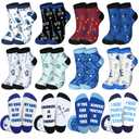 3 x Liitrsh 8 Pairs Lacrosse Socks for Men Women Funny Lacrosse Gifts,Unisex