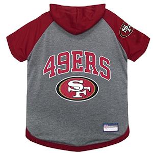 Pets First NFL SAN Francisco 49ERS Hoodie for Dogs & Cats. | NFL Football Licensed Dog Hoody Tee Shirt, X-Small| Sports Hoody T-Shirt for Pets | Licensed Sporty Dog Shirt. (SAN-4044-XS)