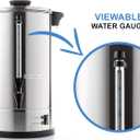 SYBO SR-CP-100B Commercial Grade Stainless Steel Percolate Coffee Maker Hot Water Urn for Catering, 100-Cup 16 L, Metallic