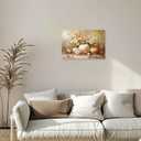 ARTZGX White Pumpkin Wall Art Autumn Canvas Fall Harvest Theme Pictures Fall Leaf Painting for Thanksgiving Wall Decor Frame(Brown 24.00" x 36.00")