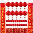 2 x Chinese New Year 2026 Decorations, Lunar New Year 2026 Decorations Include Red Envelopes Red Lantern Ornaments Chinese Couplets for Spring Festival Decorations