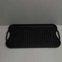 Amazon Basics Pre-Seasoned Cast Iron Reversible Rectangular Grill/Griddle, Black, 20 x 10.39 x 0.98 inch