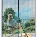 MAGZO Magnetic Screen Door Fit Door Size 36 x 92 Inch, Screen Size 38" x 93" Strong Magnets Mesh, Reinforced Fiberglass Net for Patio and Front Entrances, Gray