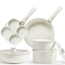 CAROTE 5pcs Pots and Pans Set Non Stick, Cookware Sets, Kitchen Set, Oven/Dishwasher/Fridge Safe, Space Saving Pots Set, Nonstick Set with Versatile Detachable Handle, Induction RV Set, Green
