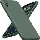 OuXul Case for iPhone X/iPhone Xs case Liquid Silicone Gel Rubber Phone Case,iPhone 5.8 Inch Full Body Slim Soft Microfiber Lining Protective (Forest Green)
