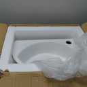 VESLA HOME Small Rv Bathroom Sink, 16" x 12" Porcelain Tiny Wall Mount Sink, Mini Floating Corner Sink for Vanity Utility Half Bath Powder Room