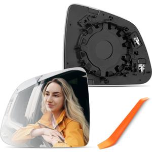 Compatible with Tesla Model Y Driver Side Mirror 2019 2020 2021 2022 2023 2024 - Left Side View Mirror Replacement Glass Power Heated, with Backing Plate