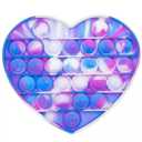Tie-Dye Heart Pop Fidget Toy with Funky Blue, Pink, and White Tie-Dye Colors Soft Rubber Toy Sensory Fidget Toy, 12 Pcs